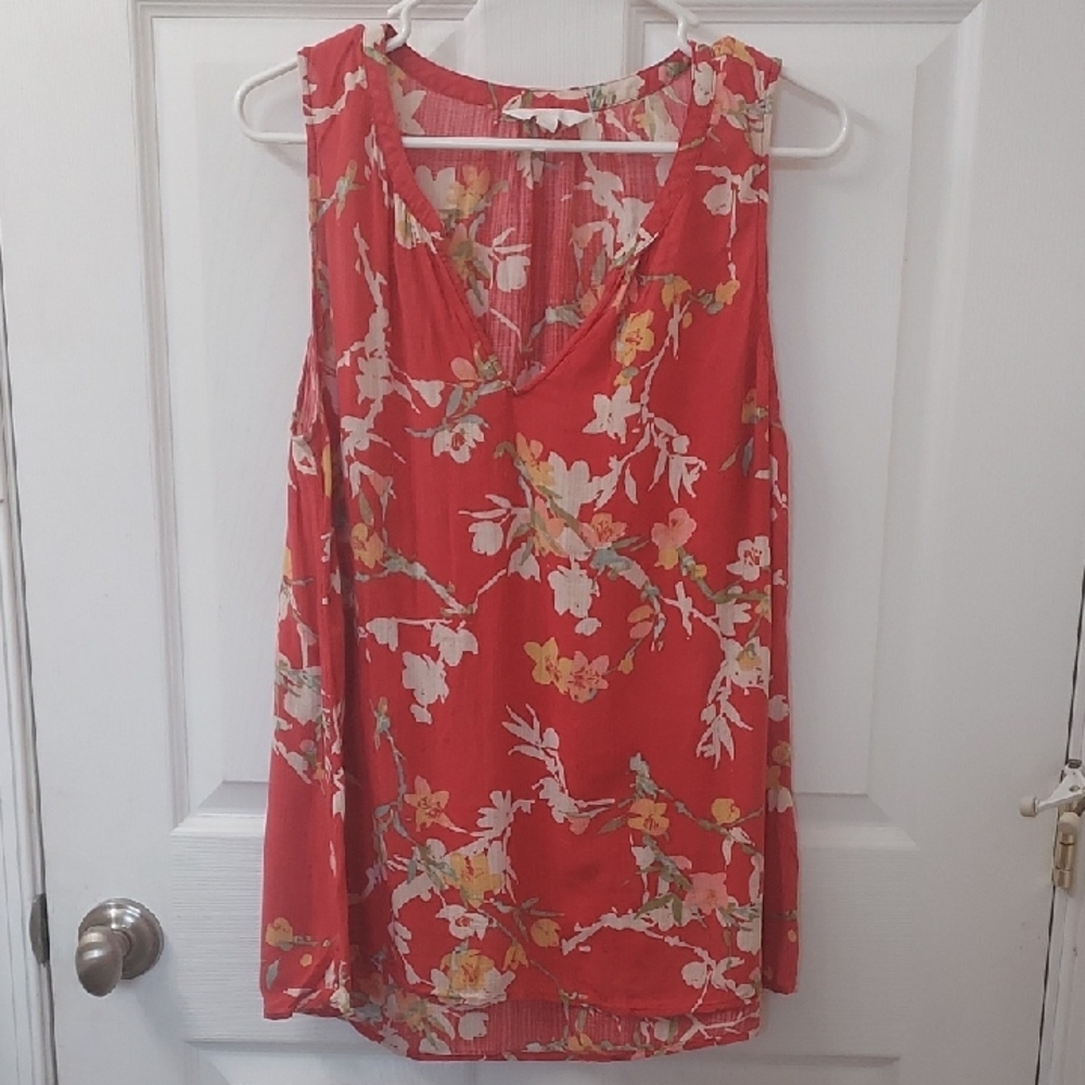 Maternity Floral Sleeveless Top - Red